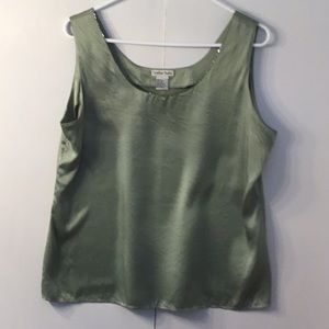 Silk tank w/beads L